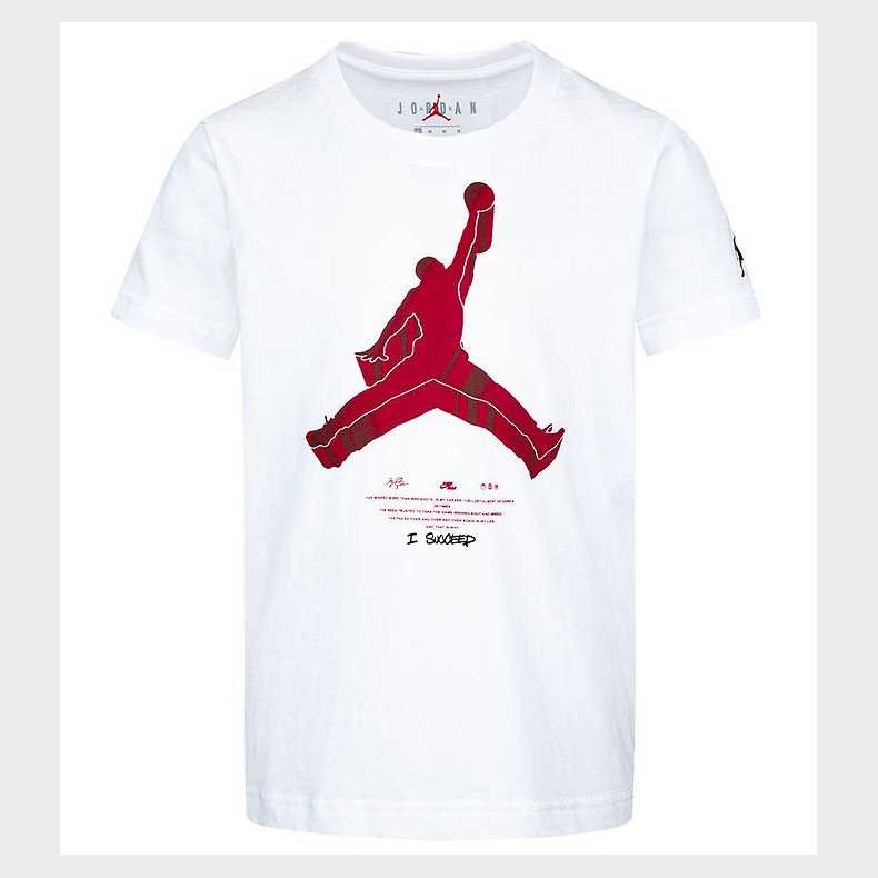 Jordan T-Shirt - Jumpman X Nike Action - Hvid m. Rd