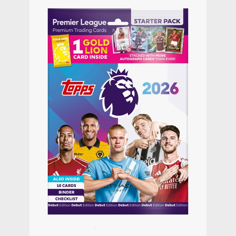 Topps Premier League Samlekort Startpakke 10 Stk.