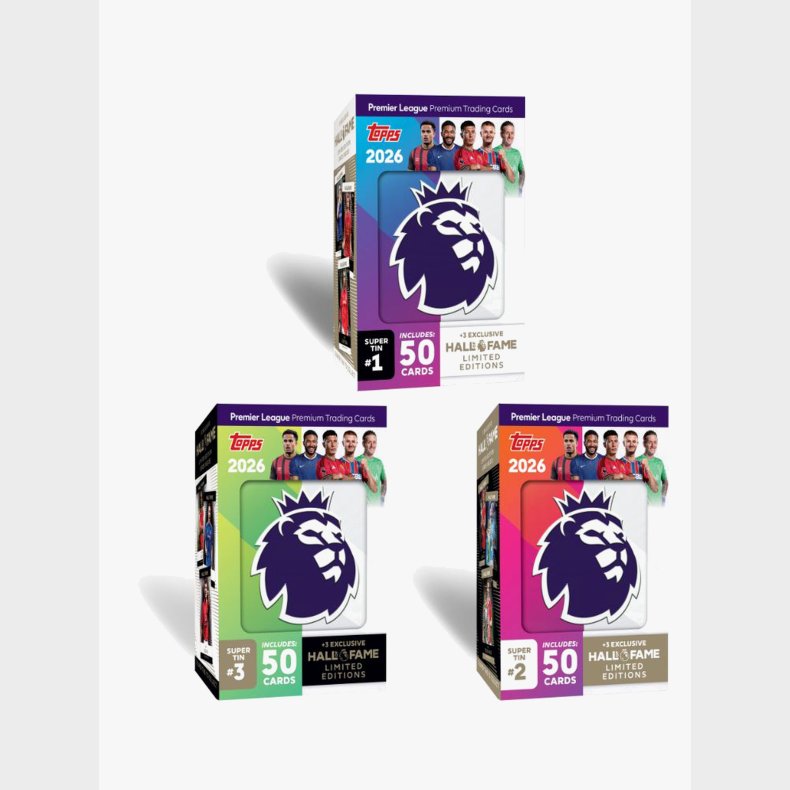 Topps Premier League Samlekort Startpakke Super Tin 53 Stk.