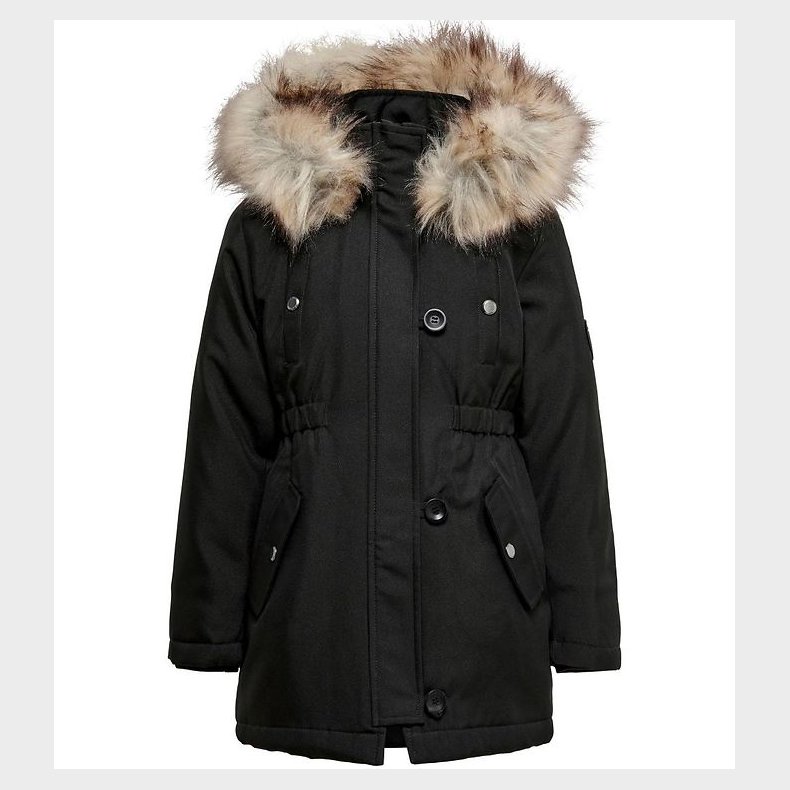 Kids Only Jakke - Noos - KogIris - Sort/Fur Light Grey