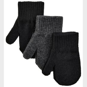 Mikk-Line Luffer - Uld/Polyamid - 3-pak - Sort/Antrazite/Sort