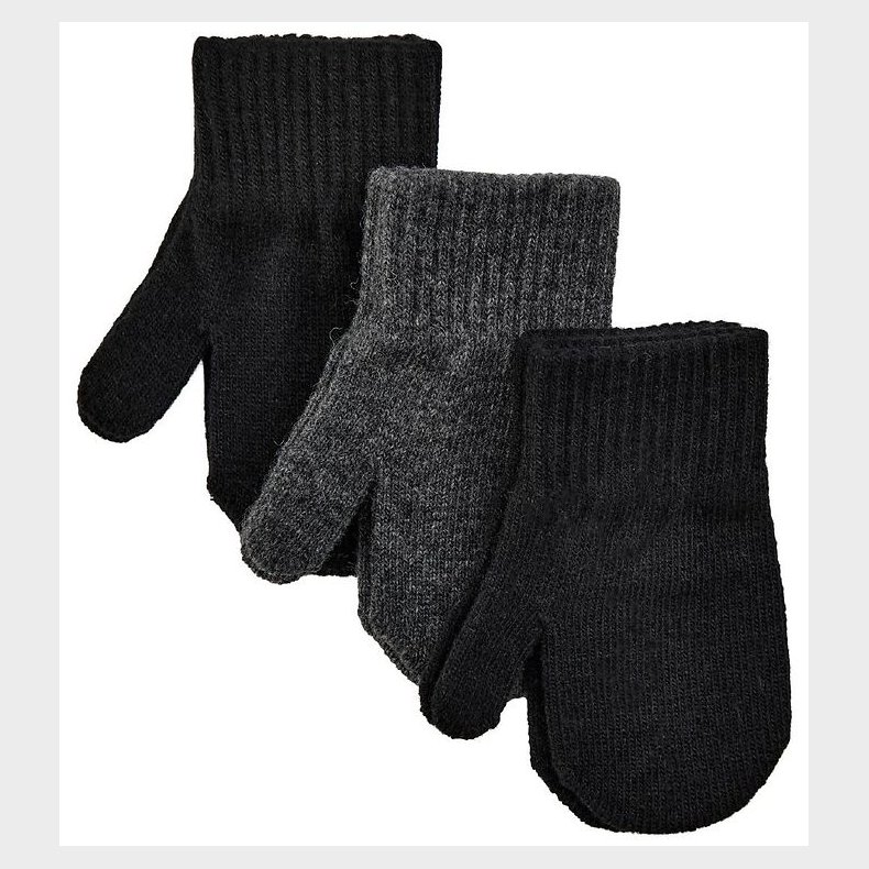 Mikk-Line Luffer - Uld/Polyamid - 3-pak - Sort/Antrazite/Sort