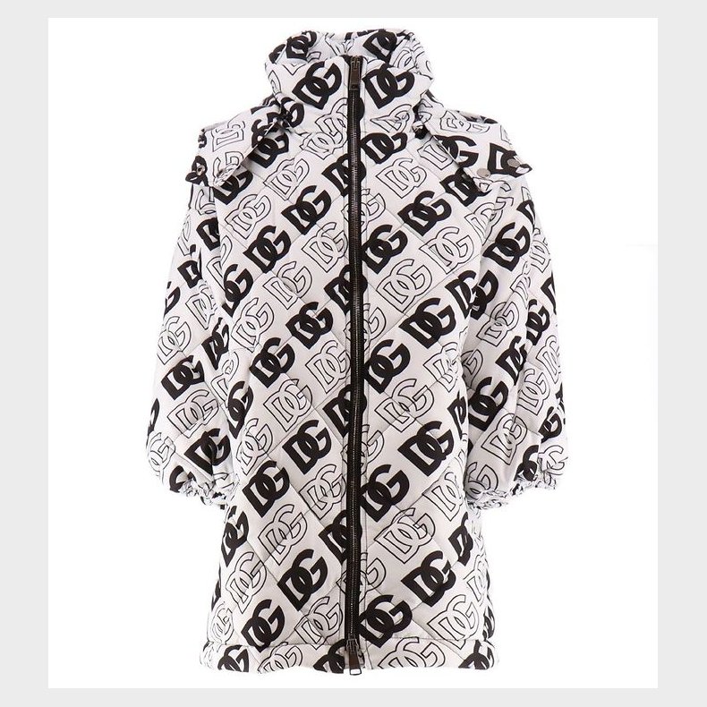 Dolce & Gabbana Dynefrakke - Logo - Hvid m. Sort