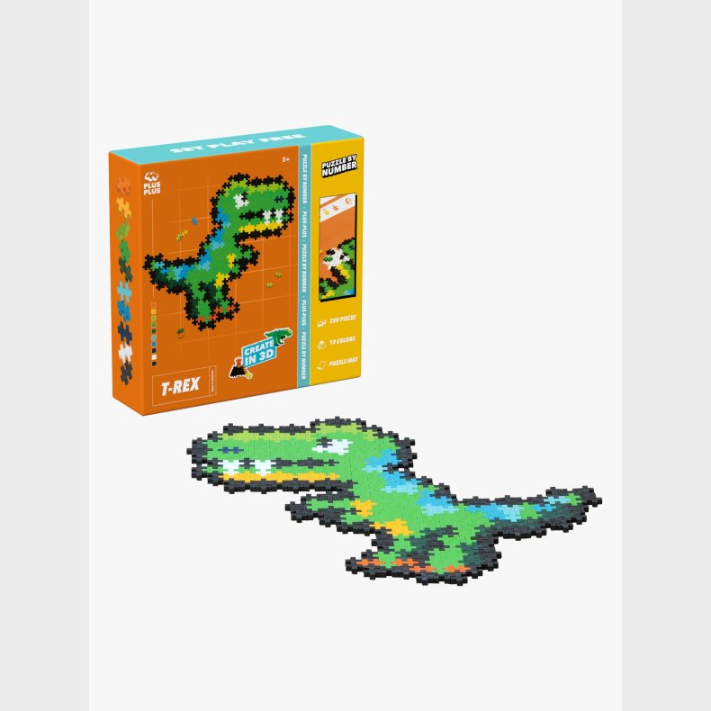 Plus-Plus Puzzle By Number Bygges�t T-Rex 250 Dele