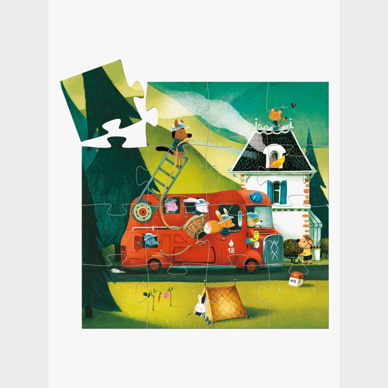 Djeco Puslespil Brandbil 16 Brikker