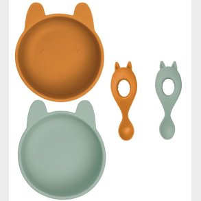 Liewood Spisest - Silikone - 4 dele - Evan - Mustard/Peppermint