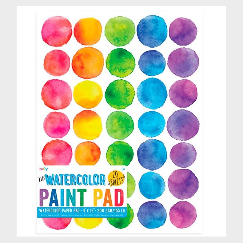 Ooly Skitseblok Til Vandfarver - 20 Ark