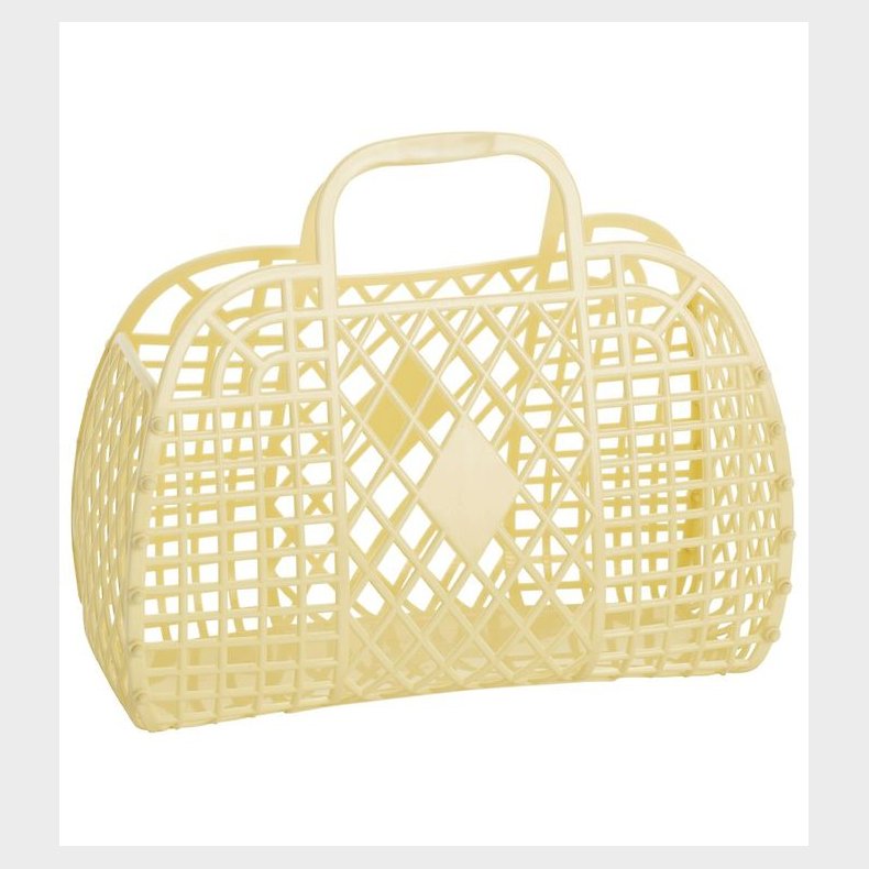 Sun Jellies Lille Foldekurv - Retro - 26x21x12 cm - Yellow
