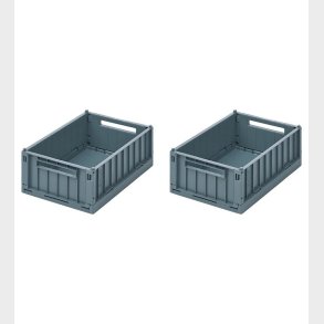 Liewood Foldekasser - 25x18x9,5 cm - Small - 2-pak - Whale Blue