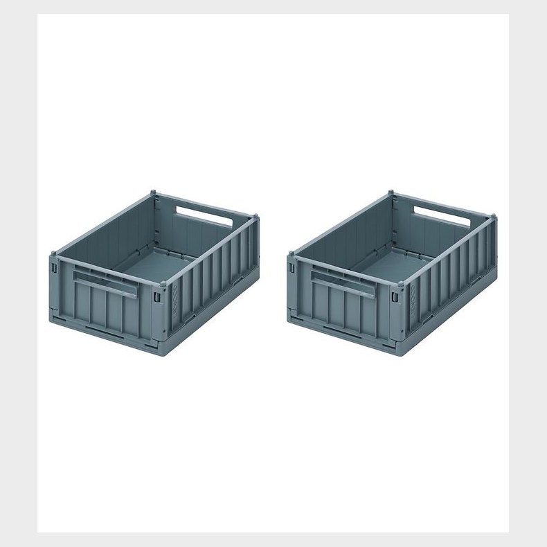 Liewood Foldekasser - 25x18x9,5 cm - Small - 2-pak - Whale Blue