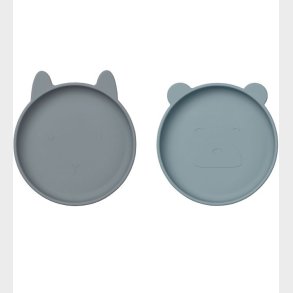 Liewood Tallerkener - Silikone - 2-pak - Olivia - Blue Mix