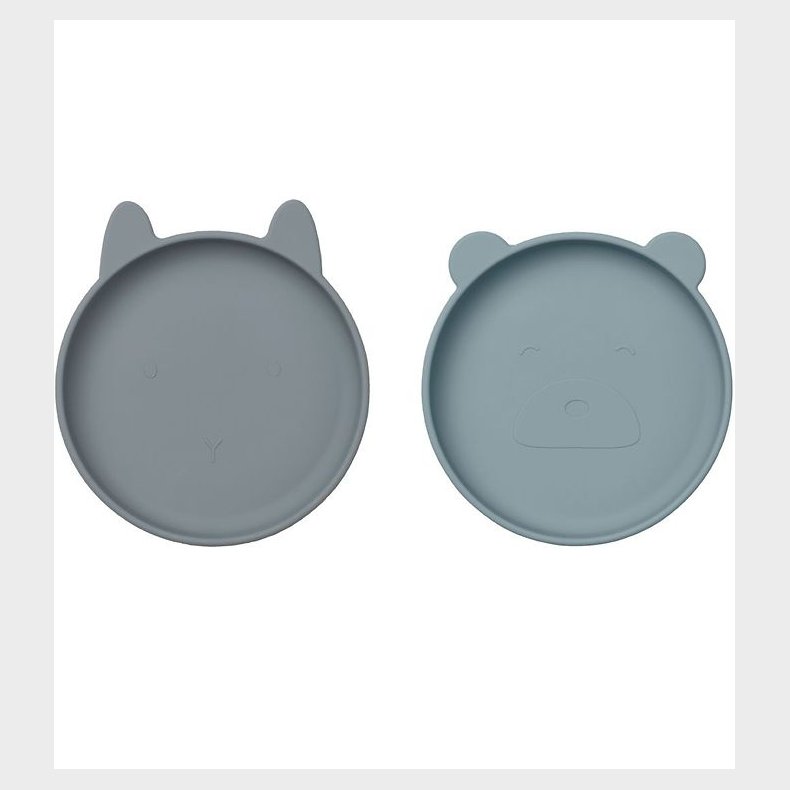 Liewood Tallerkener - Silikone - 2-pak - Olivia - Blue Mix