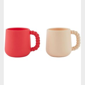 OYOY Kopper - 2-pak - Mellow - Silikone - Cherry Red/Vanilla