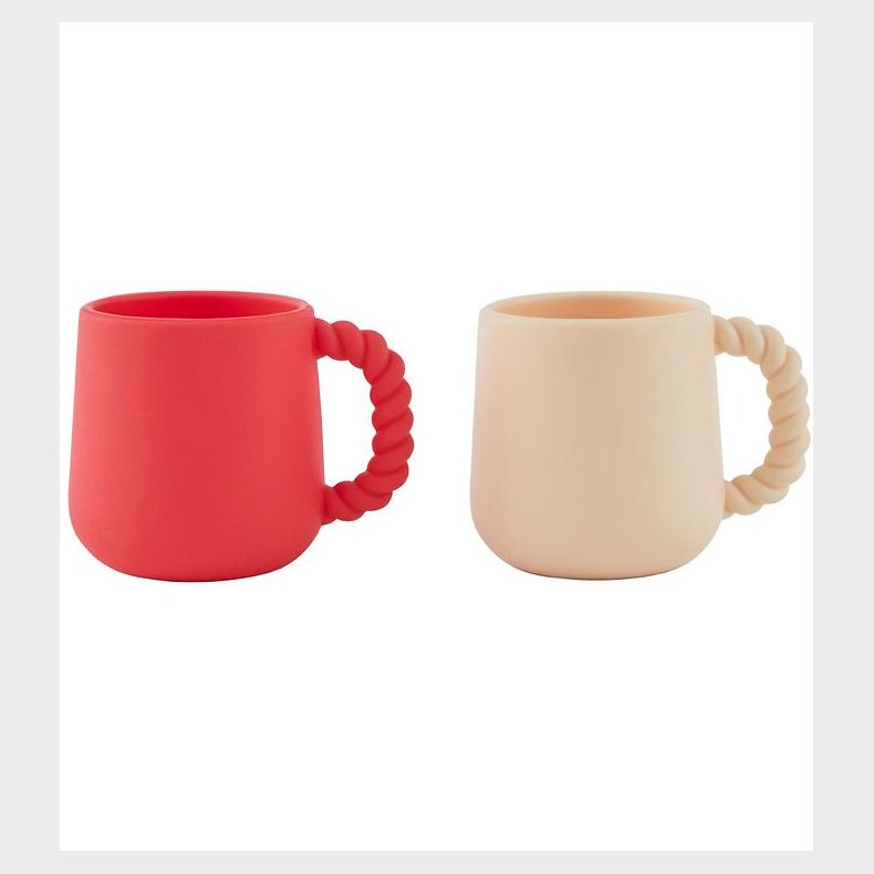 OYOY Kopper - 2-pak - Mellow - Silikone - Cherry Red/Vanilla