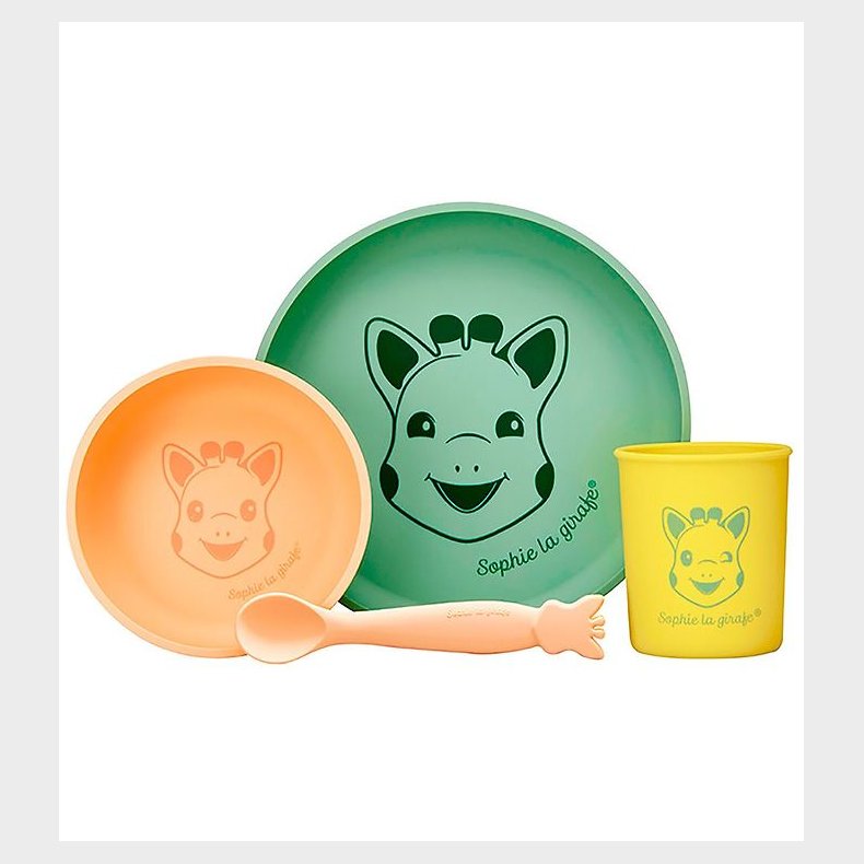 Sophie la Girafe Spises�t - Silikone - 4 dele - Multifarvet