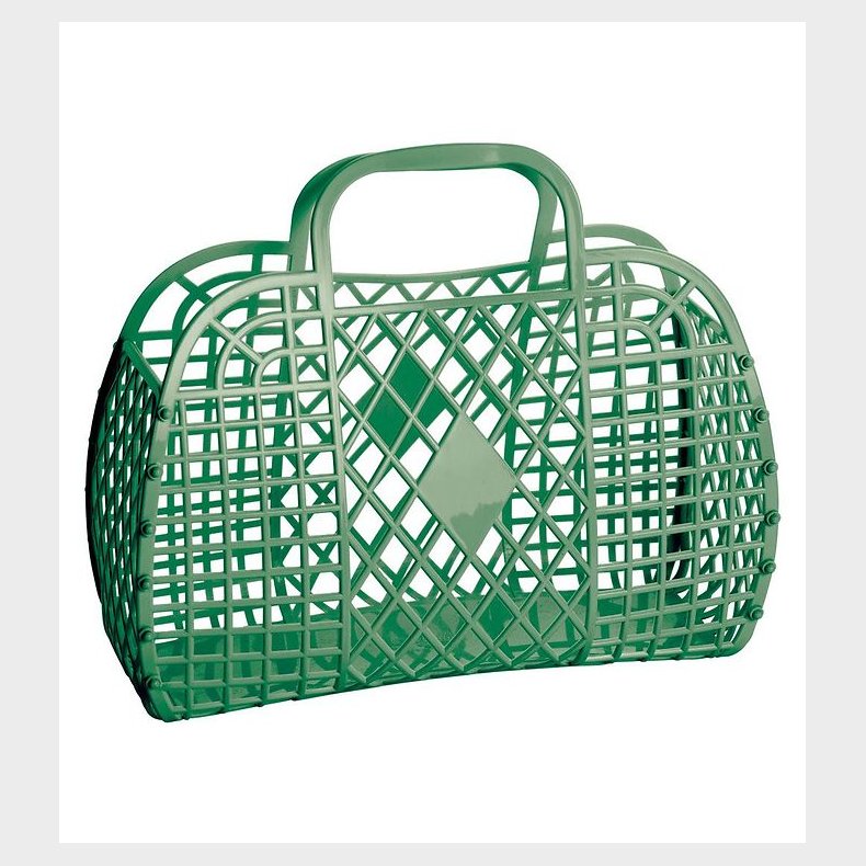 Sun Jellies Mini Foldekurv - 15x6x13 cm - Retro - Olive