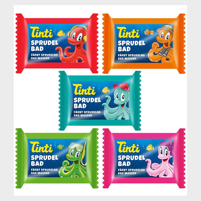 Tinti Badebombe - Assorteret - Gr�n/Pink/R�d/Bl�