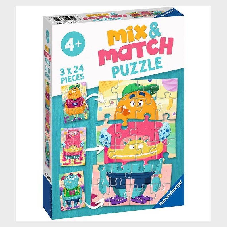 Ravensburger Puslespil - 3x24 Brikker - Mix & Match