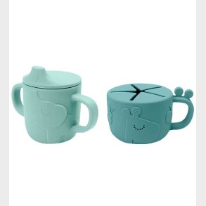 Done By Deer Drikke- og Snackkop - 2-Pak - Peekaboo - Bl