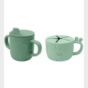 Done By Deer Drikke- og Snackkop - 2-Pak - Peekaboo - Grn