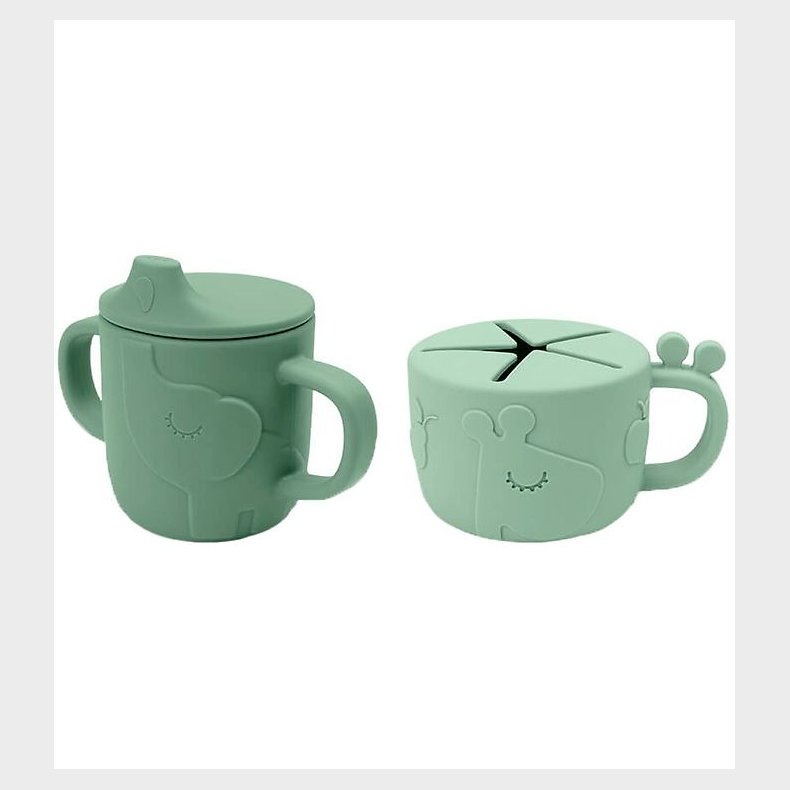 Done By Deer Drikke- og Snackkop - 2-Pak - Peekaboo - Grn