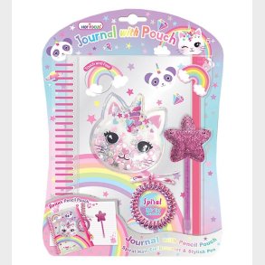 Hot Focus Notesbog m. Penalhus - 4 Dele - Glimmerkat