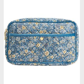 Fan Palm Toilettaske - Medium - Quiltet - Blue Flower