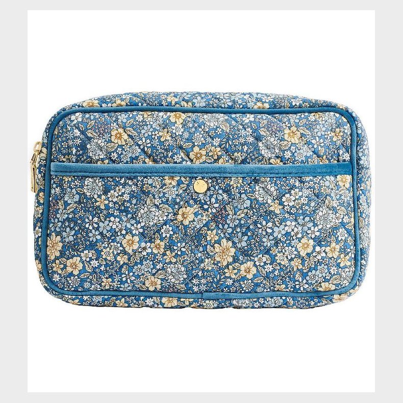 Fan Palm Toilettaske - Medium - Quiltet - Blue Flower