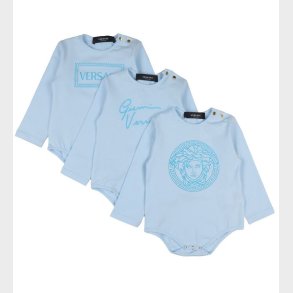 Versace Gaveske - Bodyer l/ - 3-pak - Lysebl