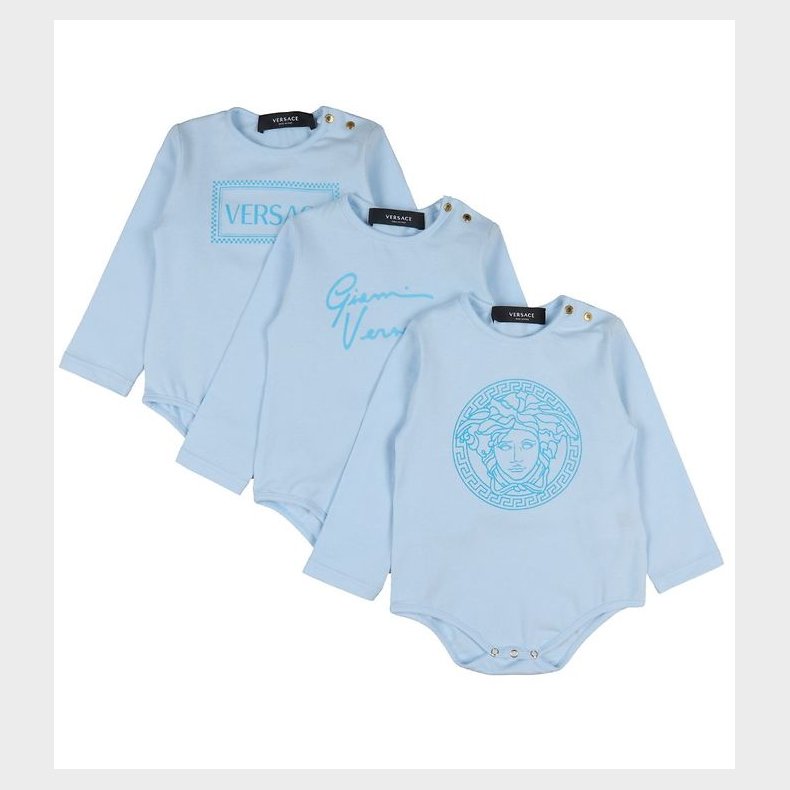 Versace Gaveske - Bodyer l/ - 3-pak - Lysebl