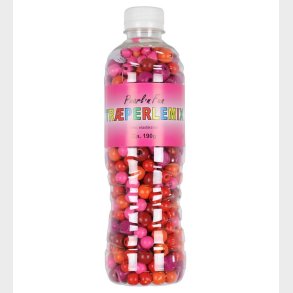 Pearl'n Fun Tr�perler m. Elastiksnor - 190 gram - R�d/Pink/Orang