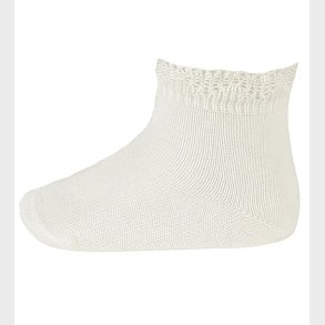 Condor Strmper m. Blondekant - Hvid