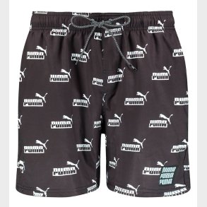 Puma Badeshorts - Sort/Hvid m. Logo