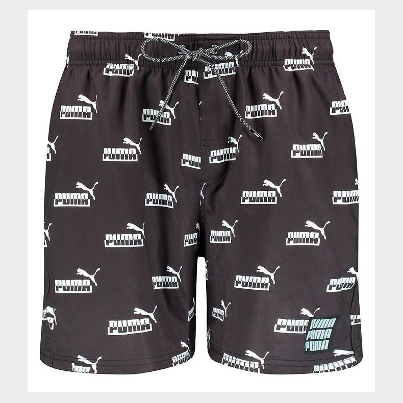 Puma Badeshorts - Sort/Hvid m. Logo