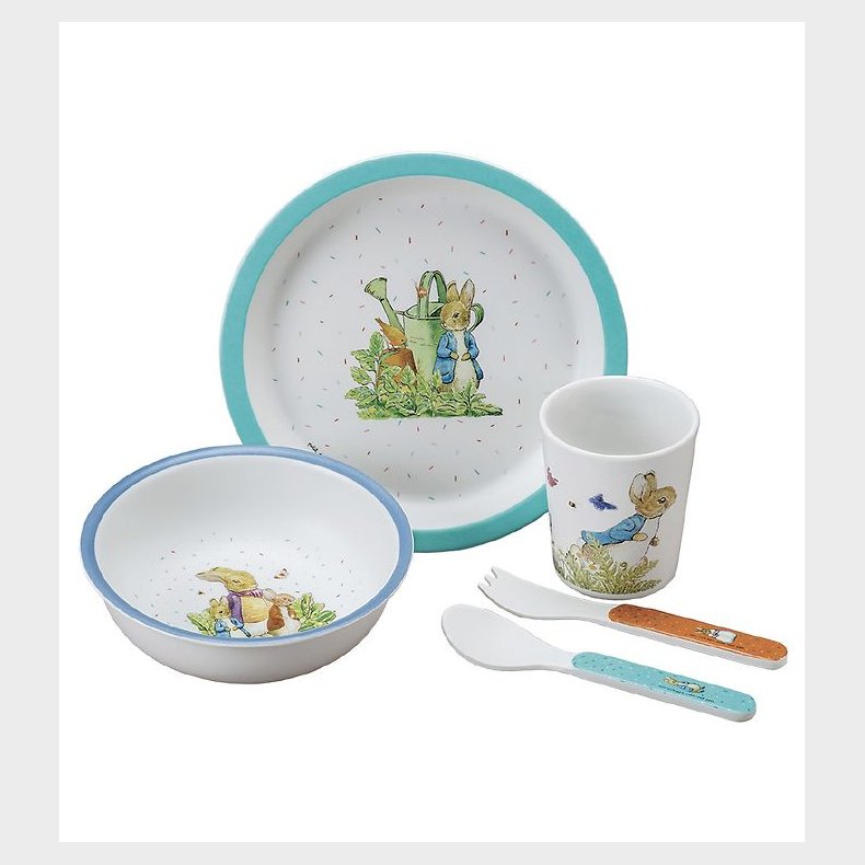 Petit Jour Paris Spisest - Melamin - 5 Dele - Hvid m. Kanin