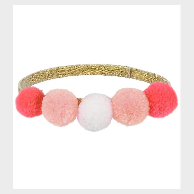 Meri Meri Udkldning - Pandebnd m. Pomponer - Pink