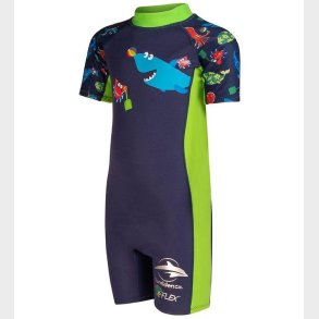 Konfidence Badeheldragt - UV50+ - Navy/Lime Fergal