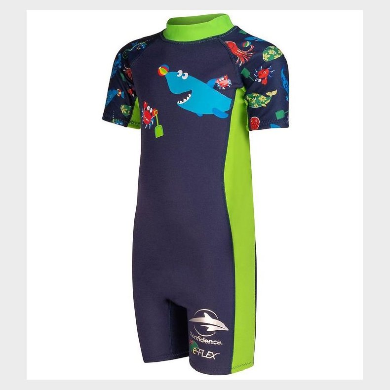 Konfidence Badeheldragt - UV50+ - Navy/Lime Fergal