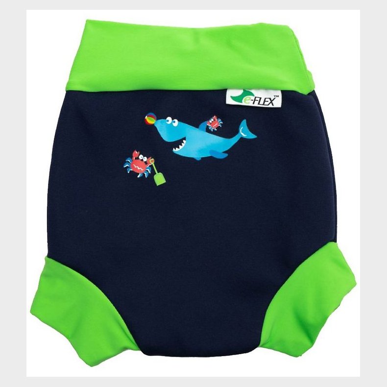 Konfidence Blebadebukser - UV50+ - Swim Nappy - Navy/Lime Fergal