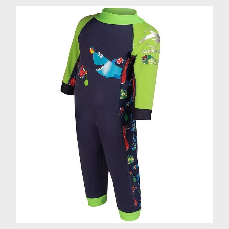 Konfidence Badeheldragt - UV50+ - Navy/Lime Fergal