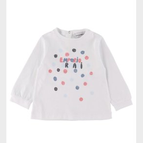 Emporio Armani Bluse - Hvid m. Tekst/Smileys