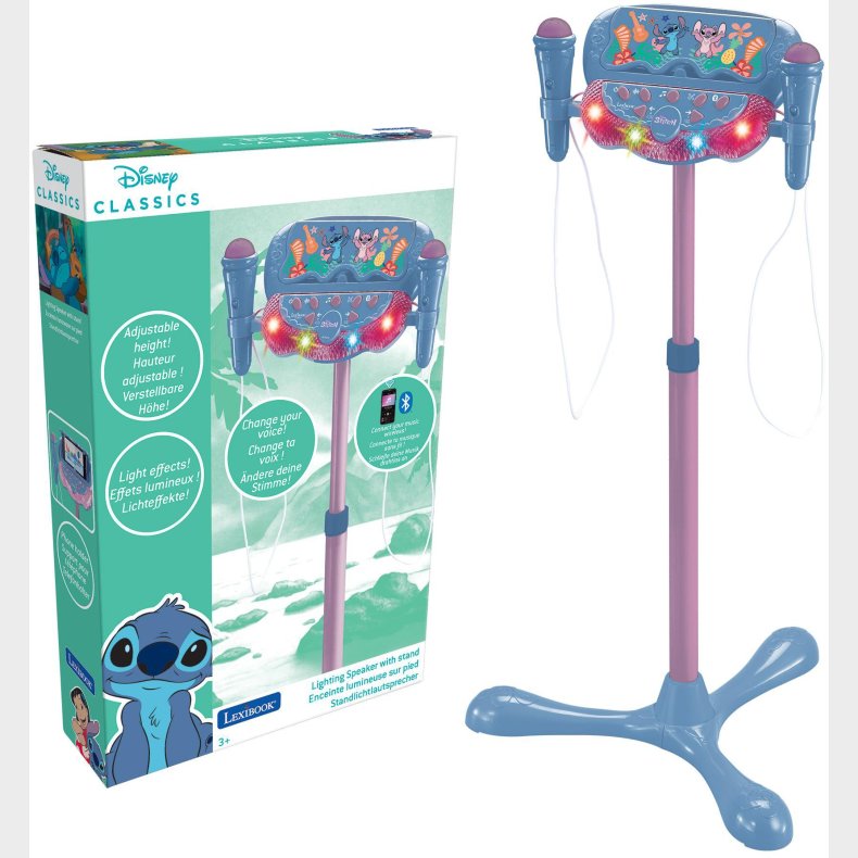Disney Lilo and Stitch Justerbart Karaoke-stativ med 2 Mikrofoner