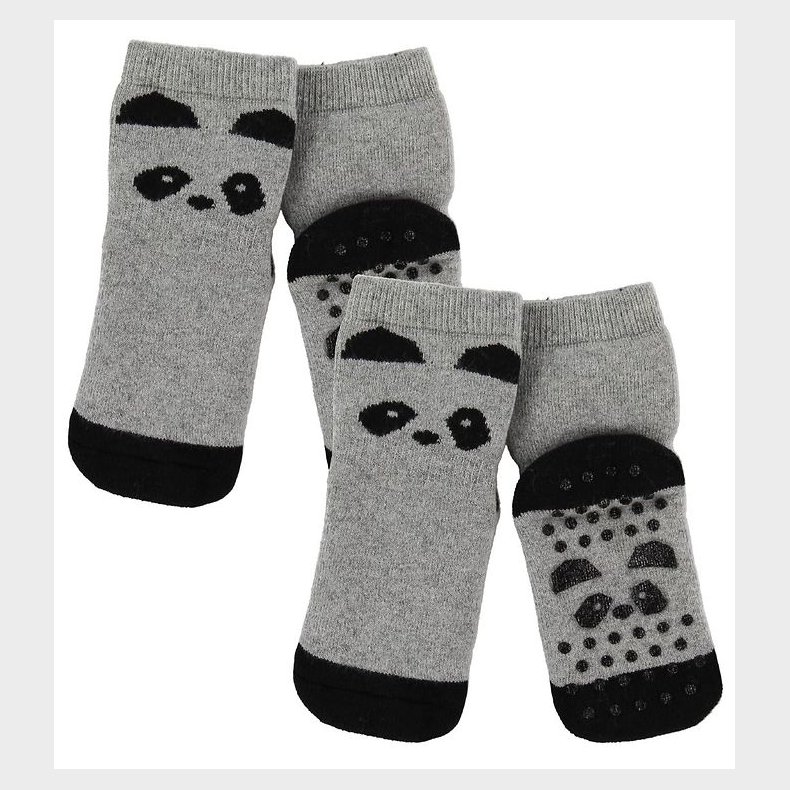 Liewood Strmper - Antiskrid - 2-pak - Nellie - Panda Grey Melan