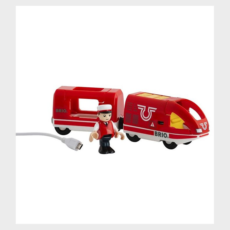 BRIO Genopladeligt Tog m. USB-kabel - 18,9 cm - R�d 33746