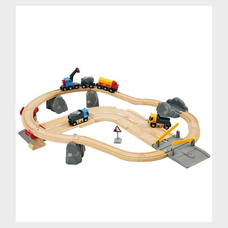 BRIO Tog- Og Vejbane Lodses�t - 32 dele - Gr�/Tr� 33210