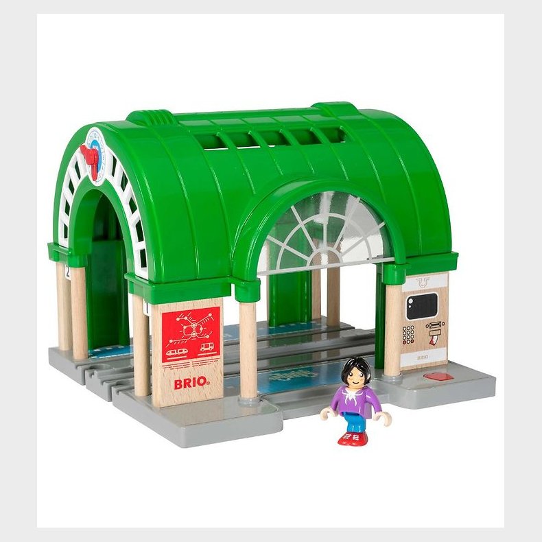 BRIO World Togstation - Gr�n/Gr�/Tr� 33649
