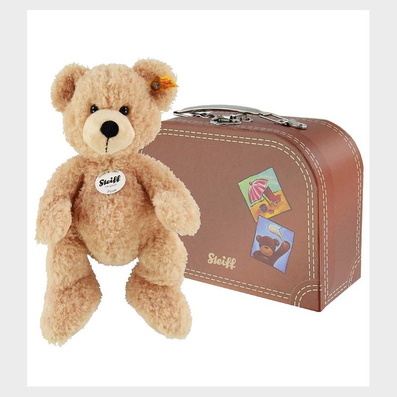 Steiff Bamse i Kuffert - Fynn - 28 cm - Beige