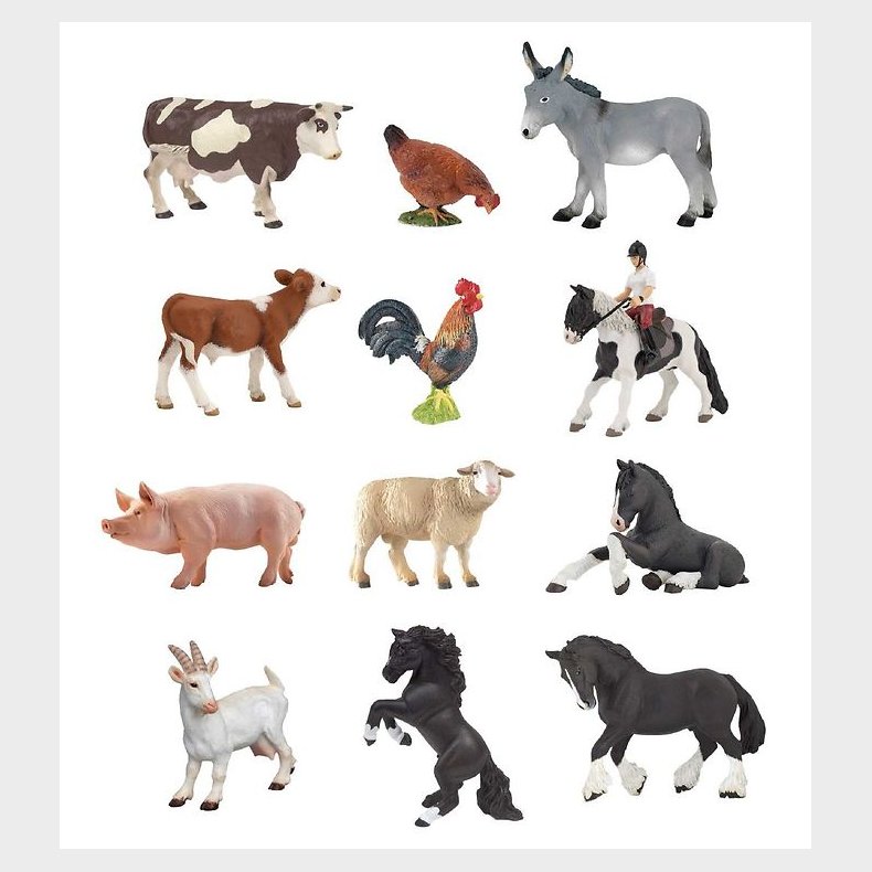 Papo Mini Bondeg�rdsdyr - 2-6 cm - 12 dele