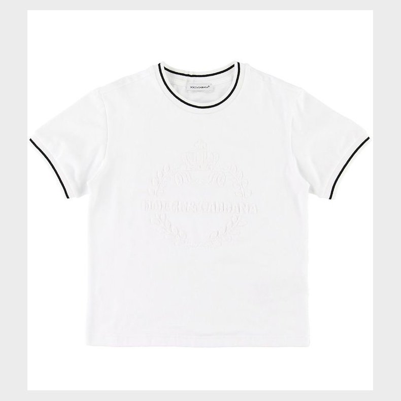 Dolce & Gabbana T-shirt - Hvid m. Broderi
