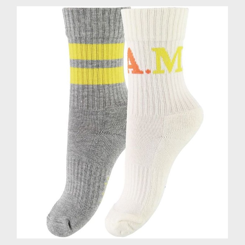 Molo Str�mper - 2-pak - Norman - Gr�meleret/Creme